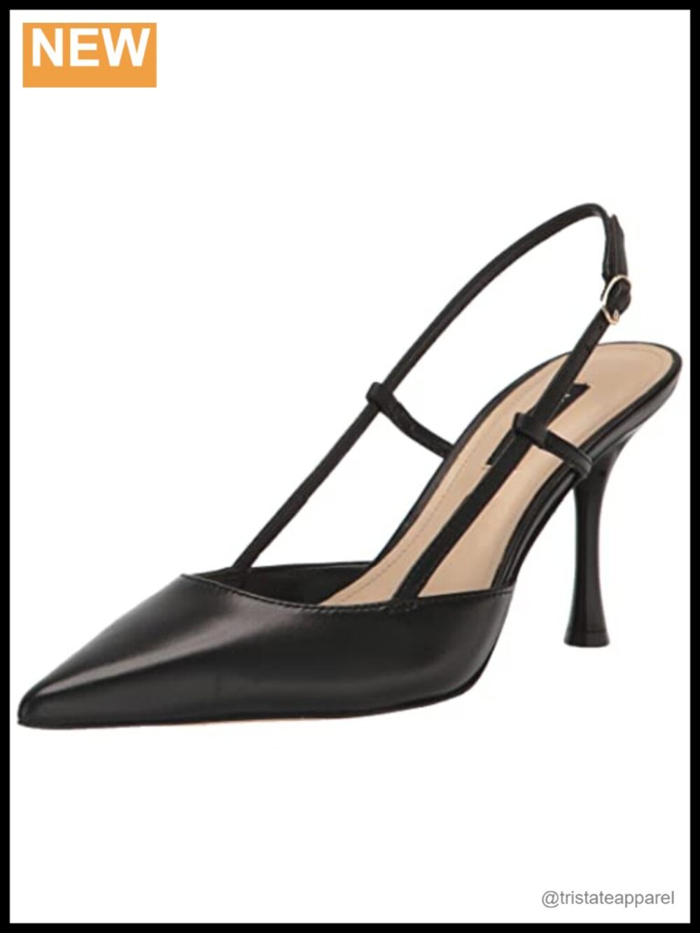Nine West Peni Faux Leather Slingback Stiletto Heels Pointed Toe